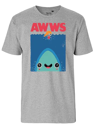 AWWS - aww, jaws, der weiße hai, horror, shark, cute, niedlich, süß, movie, hai - Fairtrade T-Shirt