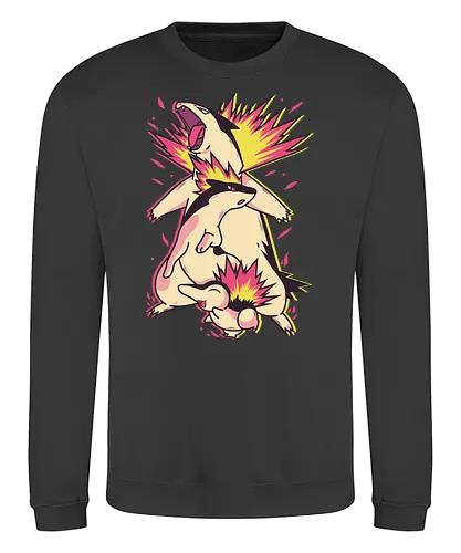 Fire Type - gaming, anime, pocket, monster, fire - Sweatshirt