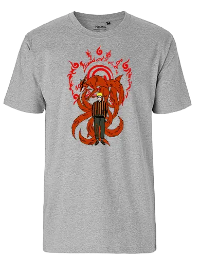 Cursed Hero - anime, manga, ninja, shinobi, 9 tailed fox, nine tails, kitsune - Fairtrade T-Shirt