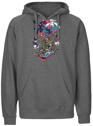 5th Gen - pocket, monster, handheld, black, white - Fairtrade Hoodie
