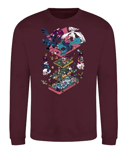 5th Gen - pocket, monster, handheld, black, white - Sweatshirt
