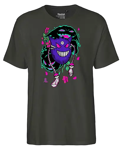 Cursed Mask - ghost, geist, maske, verflucht, Fluch, cursed, pocket, monster - Fairtrade T-Shirt