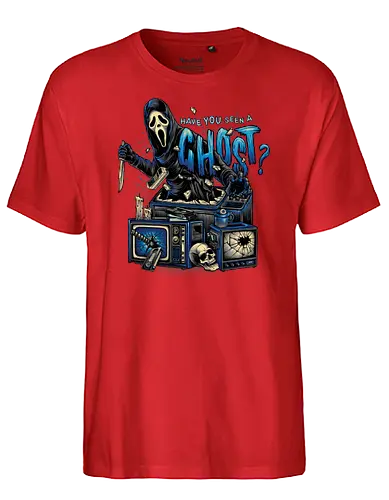Seen a Ghost? - ghost, geist, maske, horror, horrormovie, scrm - Fairtrade T-Shirt
