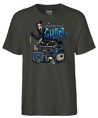 Seen a Ghost? - ghost, geist, maske, horror, horrormovie, scrm - Fairtrade T-Shirt