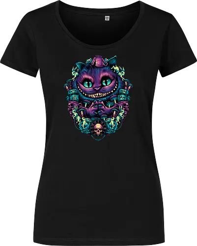 The Cat of Mischief - grinsekatze, cheshire cat, alice, wonderland, wunderland, lewis carroll - Damen T-Shirt