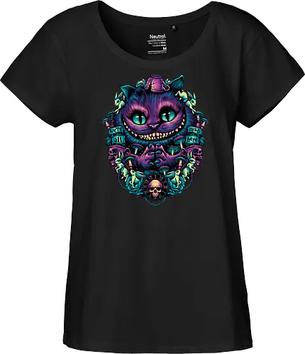 The Cat of Mischief - grinsekatze, cheshire cat, alice, wonderland, wunderland, lewis carroll - Fairtrade Girl Shirt