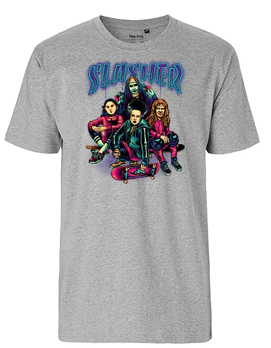 Slasher Girls - slasher, horror, girls, movie, horrormovie - Fairtrade T-Shirt