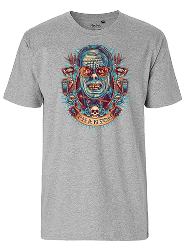 Glowing Phantom - phantom, monster, hipster - Fairtrade T-Shirt