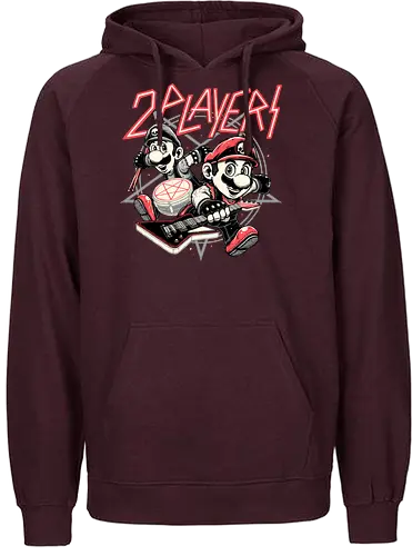 2 Players - player 2, mario, mashup, metal - Fairtrade Hoodie