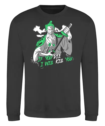 Zoro Typography - one, piece, Zoro, anime, manga - Sweatshirt