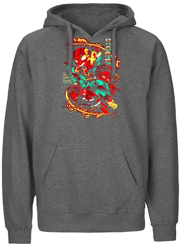 Dance of the Fire God - demon, slayer, anime, manga - Fairtrade Hoodie
