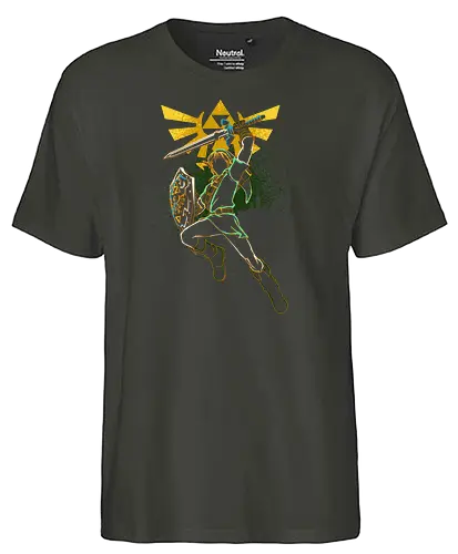 shadow of courage - Breath, hero, wisdom, courage, strenght, wild, held, mut, kraft, weisheit, Hero of Time - Fairtrade T-Shirt