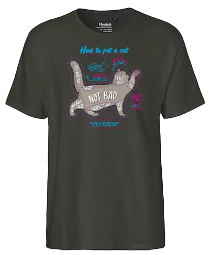 How to pet a cat - katze, cat, haustier, how to, kuscheln, streicheln, pet - Fairtrade T-Shirt