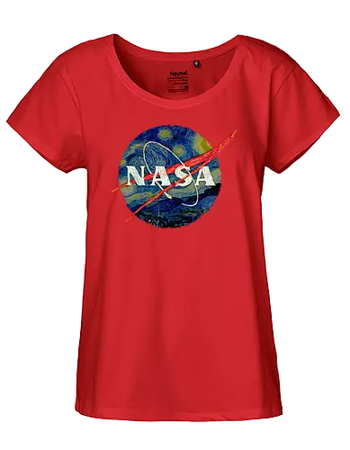 Starry NASA - nasa, weltraum, space, van gogh, starry night, classic art, mashup - Fairtrade Girl Shirt