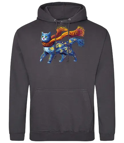 Starry cat - katze, van gogh - Standard Hoodie