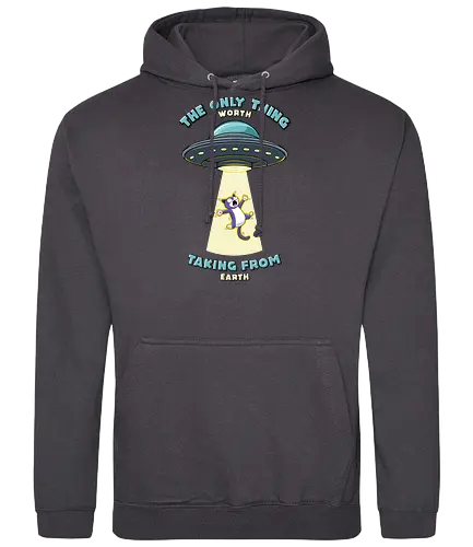 Cats are the only thing worth taking from rth - alien, ufo, cat, katze - Standard Hoodie