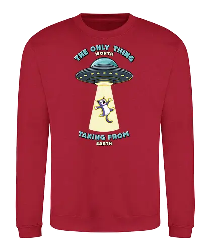 Cats are the only thing worth taking from rth - alien, ufo, cat, katze - Sweatshirt