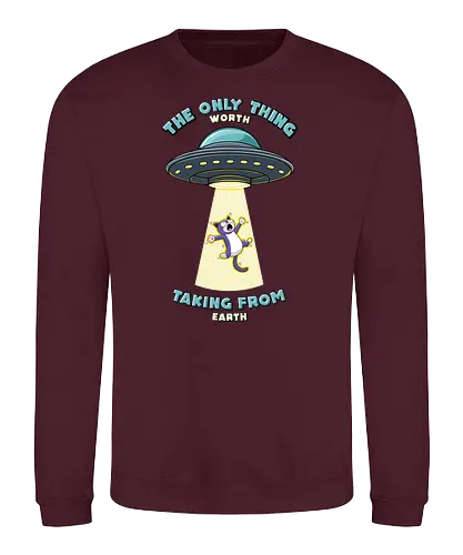Cats are the only thing worth taking from rth - alien, ufo, cat, katze - Sweatshirt