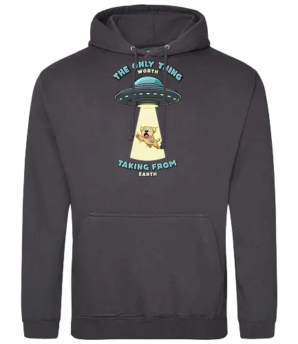Dogs are the only thing worth taking from earth - dog, hund, alien, ufo - Standard Hoodie