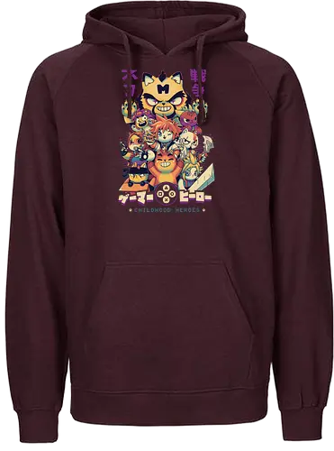 Childhood Heroes - gaming, katze, cat, fantasy, kingdom, lara, Croft, retro, retrogames - Fairtrade Hoodie