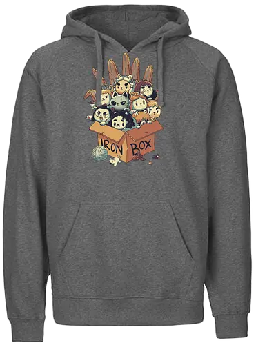 Game of Boxes - cat, katze, karton, game, throne, kitty, iron - Fairtrade Hoodie