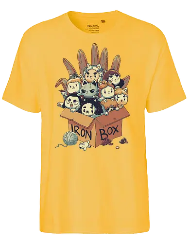 Game of Boxes - cat, katze, karton, game, throne, kitty, iron - Fairtrade T-Shirt