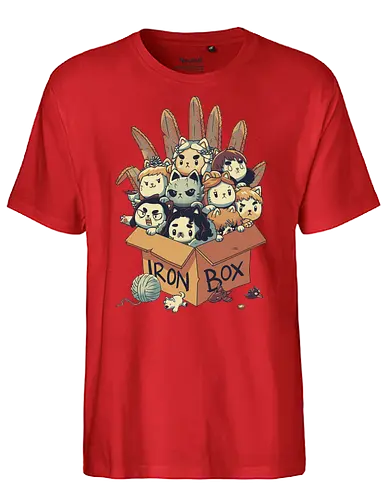 Game of Boxes - cat, katze, karton, game, throne, kitty, iron - Fairtrade T-Shirt