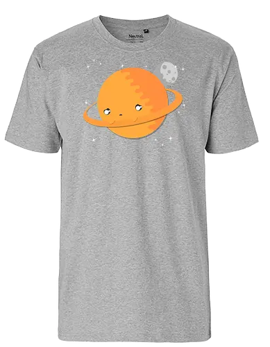 Sad Saturn - planet, sad, traurig, cute, niedlich, kawaii, science, wissenschaft, astronomie - Fairtrade T-Shirt