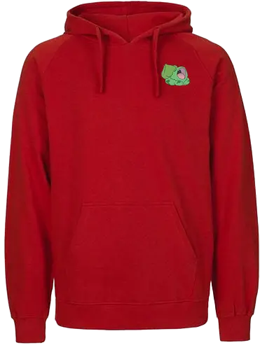 #001 - Green Dino - pocket, monster, starter, kanto - Fairtrade Hoodie