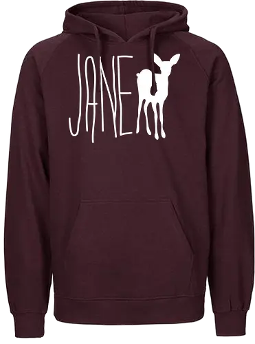 Jane Deer - white - gaming, strange, life, Jane Deer, deer - Fairtrade Hoodie