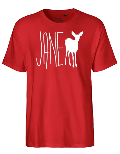 Jane Deer - white - gaming, strange, life, Jane Deer, deer - Fairtrade T-Shirt