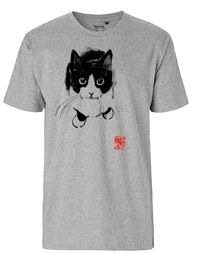 Above - sumi-e, katze, cat, neko, art, kunst - Fairtrade T-Shirt