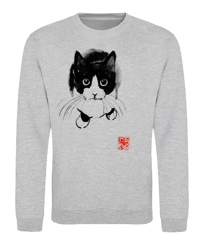 Above - sumi-e, katze, cat, neko, art, kunst - Sweatshirt