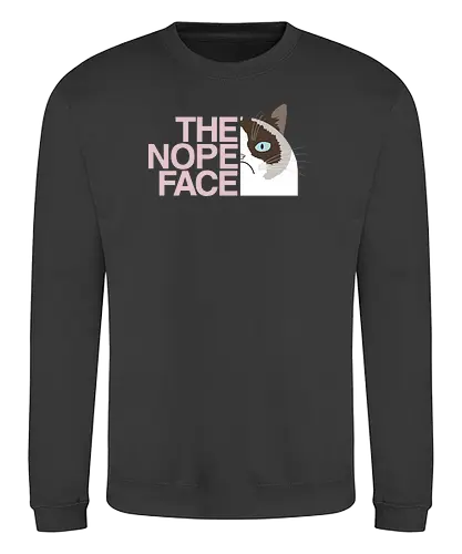 The nope Face - north, nope, grumpy cat, cat, katze, mashup - Sweatshirt