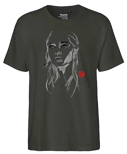 Dragonqueen - serie, feuer, eis, lied, queen, dragons, sumi-e, throConsole - Fairtrade T-Shirt