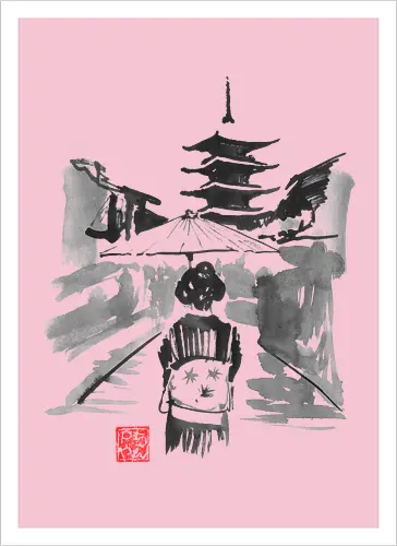 Geisha And Pagode