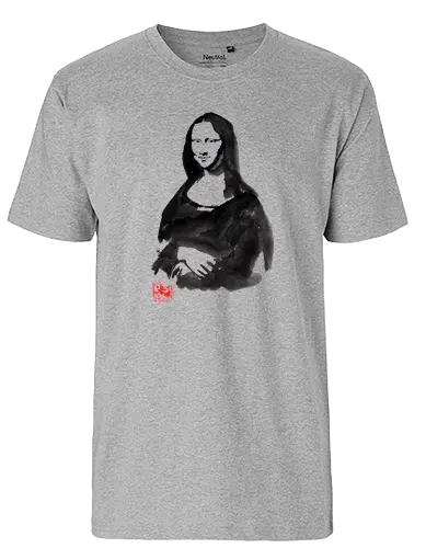 Mona Lisa - mona lisa, traditional art, sumi-e, da vinci, leonardo da vinci - Fairtrade T-Shirt