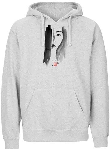 Portrait - japan, gesicht, sumi-e, Buty - Fairtrade Hoodie