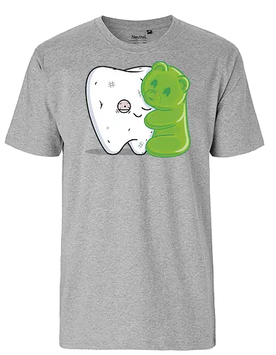 Gummy Hug - gummibär, Zahn, hug, fun, umarmung, Zahnarzt - Fairtrade T-Shirt