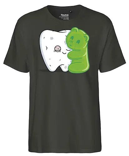Gummy Hug - gummibär, Zahn, hug, fun, umarmung, Zahnarzt - Fairtrade T-Shirt