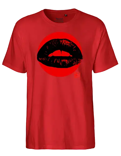 Lips - Lippen, kiss, sumi-e, kunst - Fairtrade T-Shirt