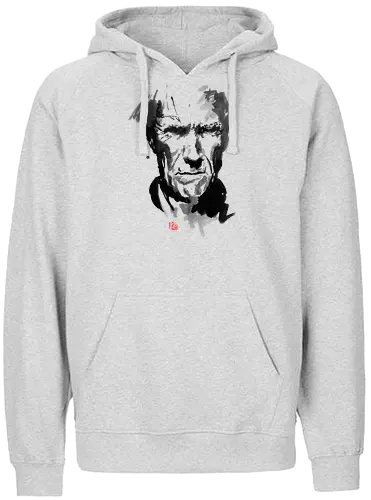 Clint - western, sumi-e, stwood - Fairtrade Hoodie