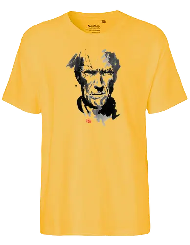 Clint - western, sumi-e, stwood - Fairtrade T-Shirt