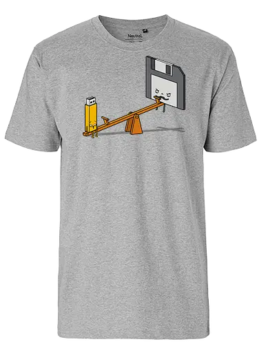 Rockerprank - it, Wippe, Usb Stick, Floppy Disk, Diskette - Fairtrade T-Shirt