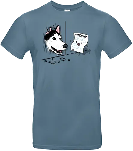 Homework in Panic! - Homework, dog, Hat mein Hund gefressen, Hausaufgaben, fun - Standard T-Shirt
