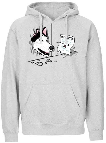 Homework in Panic! - Homework, dog, Hat mein Hund gefressen, Hausaufgaben, fun - Fairtrade Hoodie