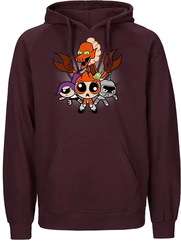 Futurepuffs! - scifi, cartoon, mashup, Futur, Puff, power - Fairtrade Hoodie