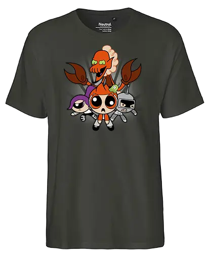 Futurepuffs! - scifi, cartoon, mashup, Futur, Puff, power - Fairtrade T-Shirt