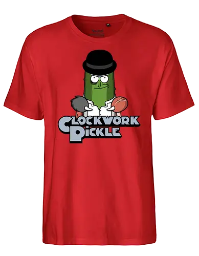 A Clockwork Pickle! - rick, pickle, mashup, Clockwork, Orange, movie, cartoon, serie - Fairtrade T-Shirt