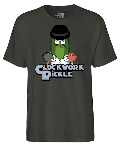 A Clockwork Pickle! - rick, pickle, mashup, Clockwork, Orange, movie, cartoon, serie - Fairtrade T-Shirt